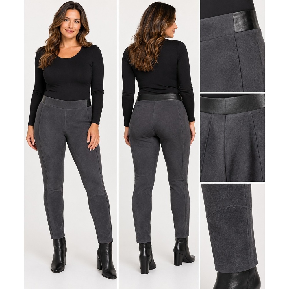 White House Black Market Womens Ultra Suede Legging Size 6 Stretch Dusk Gray